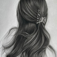 Charcoal Sketch of Hair